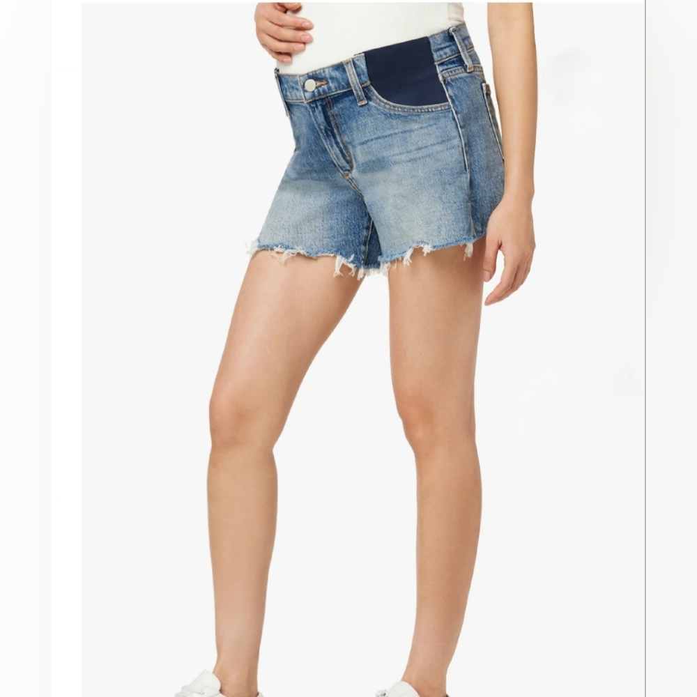 Joe's Jeans Light Blue Distressed Maternity Jean Shorts